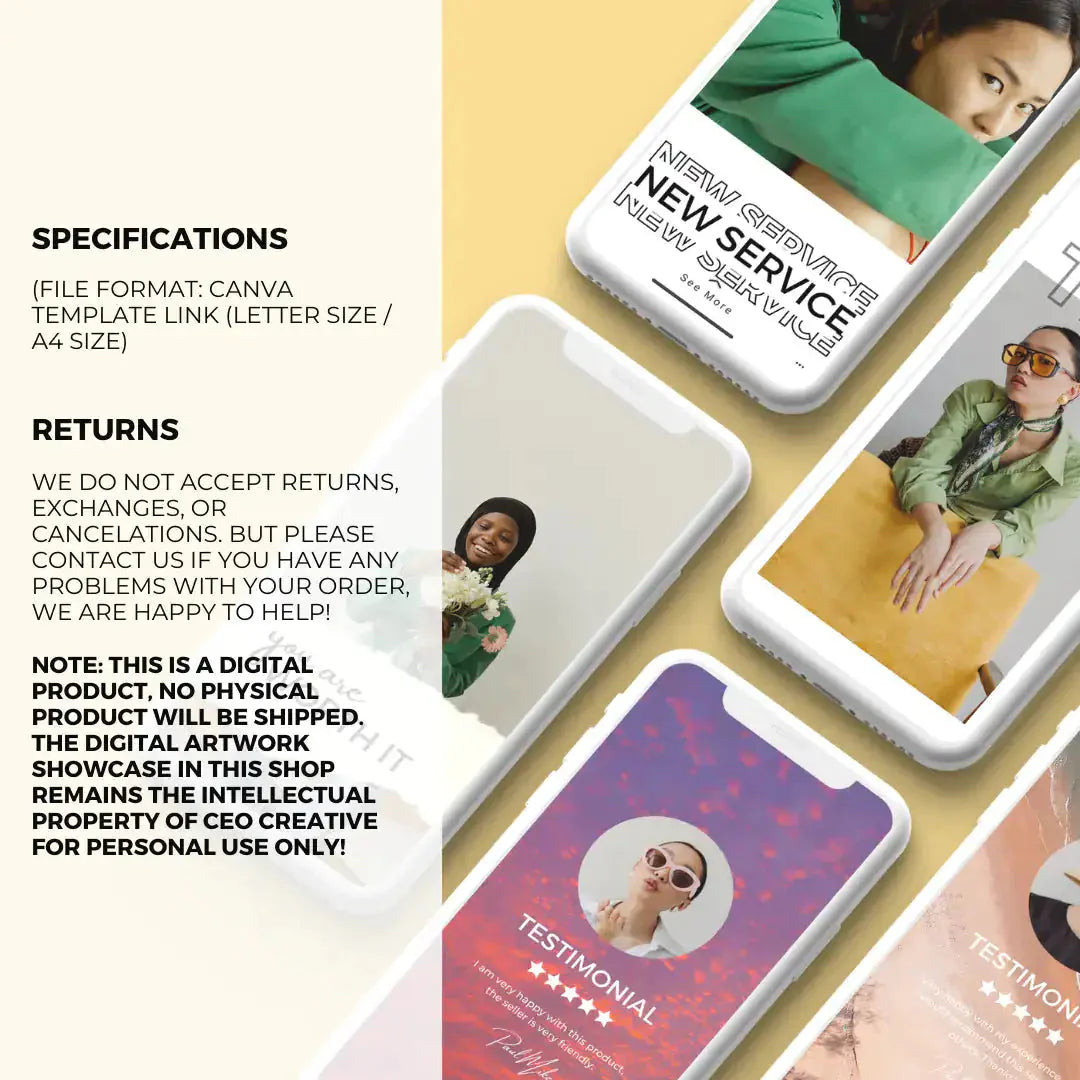 Downloadable Instagram Story 100 Template Anti Spier