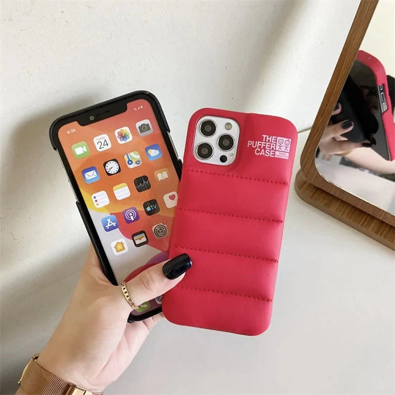 Fashion Brand Down Jacket Phone Case For iPhone Anti Spier