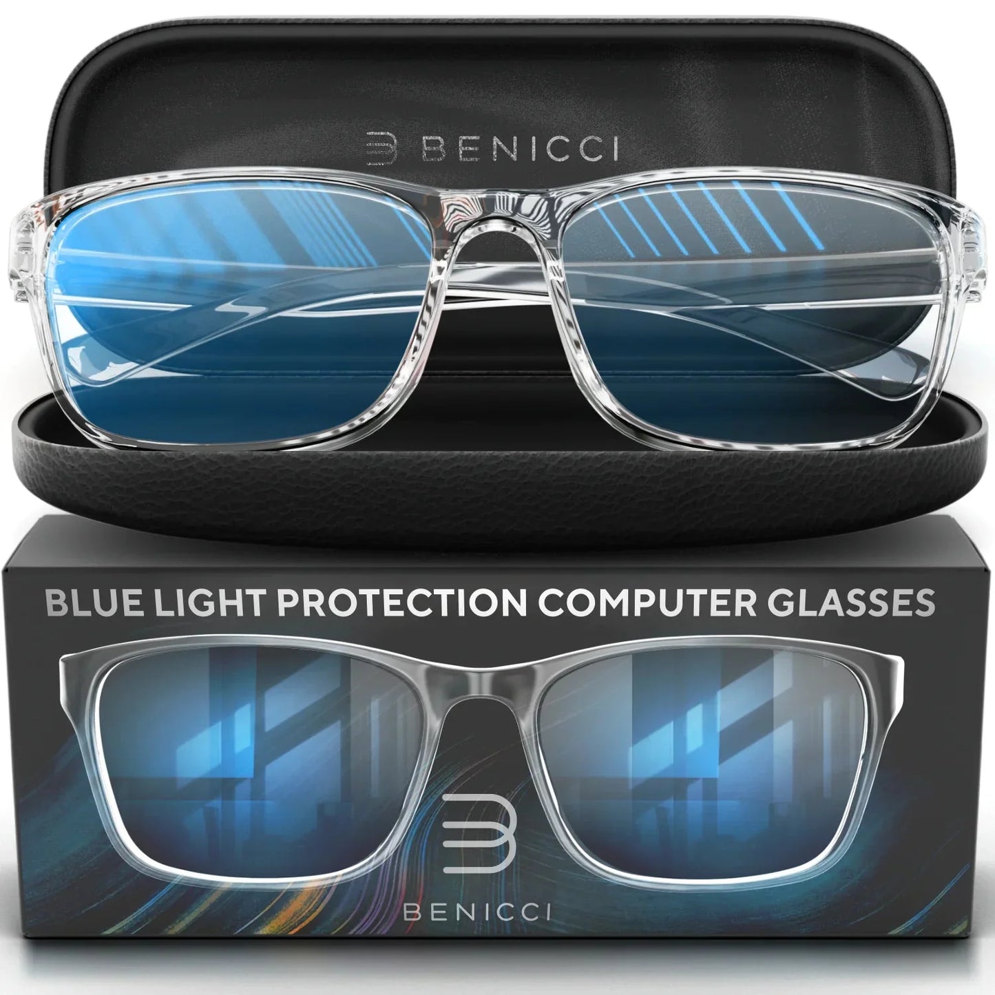 Stylish Blue Light Computer Blocking Glasses for Men and Women - Ease Digital Eye Strain, Dry Eyes, Headaches and Blurry Vision - Instantly Blocks Anti Spier
