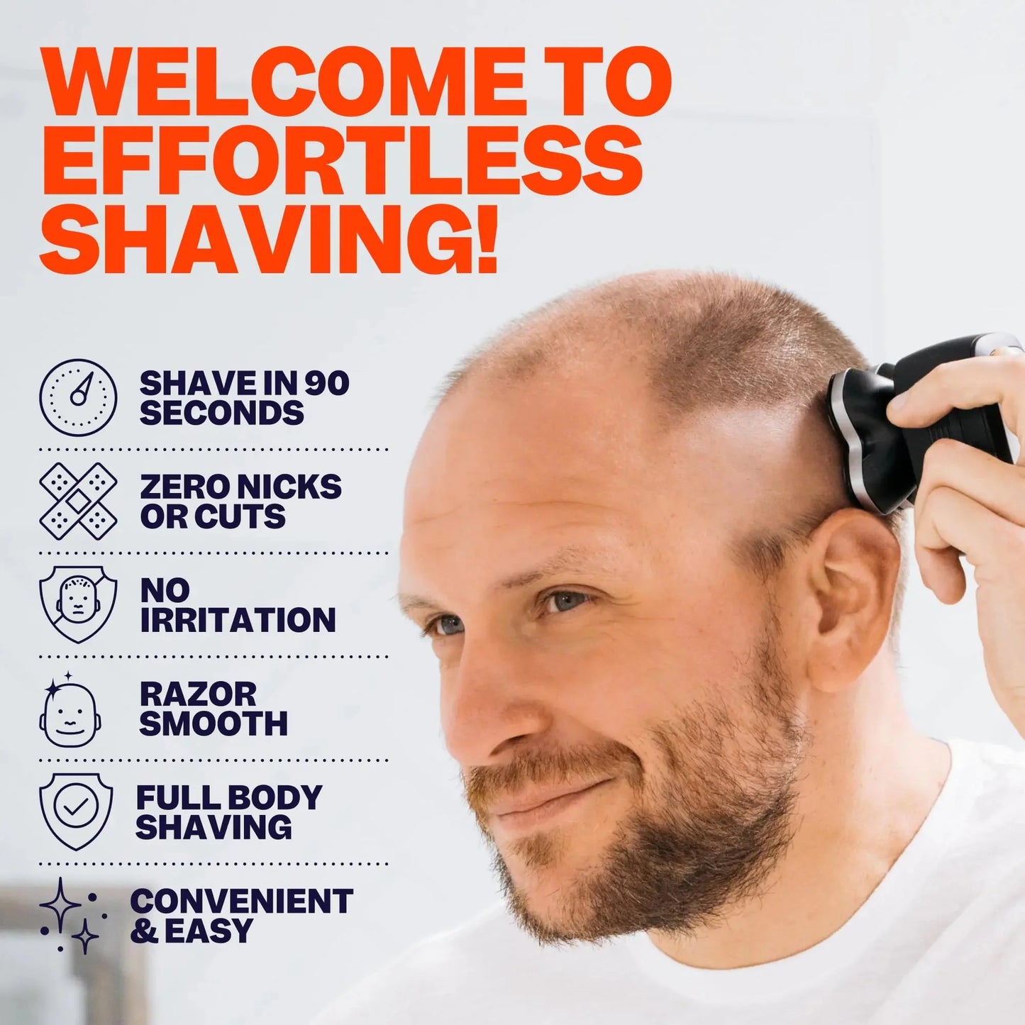 Freebird FlexSeries Pro Electric Head Shaver - Fast Smooth Head Shaver, Wet/Dry Shaving, Anti-Pinch, Rotary Electric Razor, USB Rechargeable, Cordless, 4 Flexible Blades, Ideal Gifts for Bald Men Anti Spier