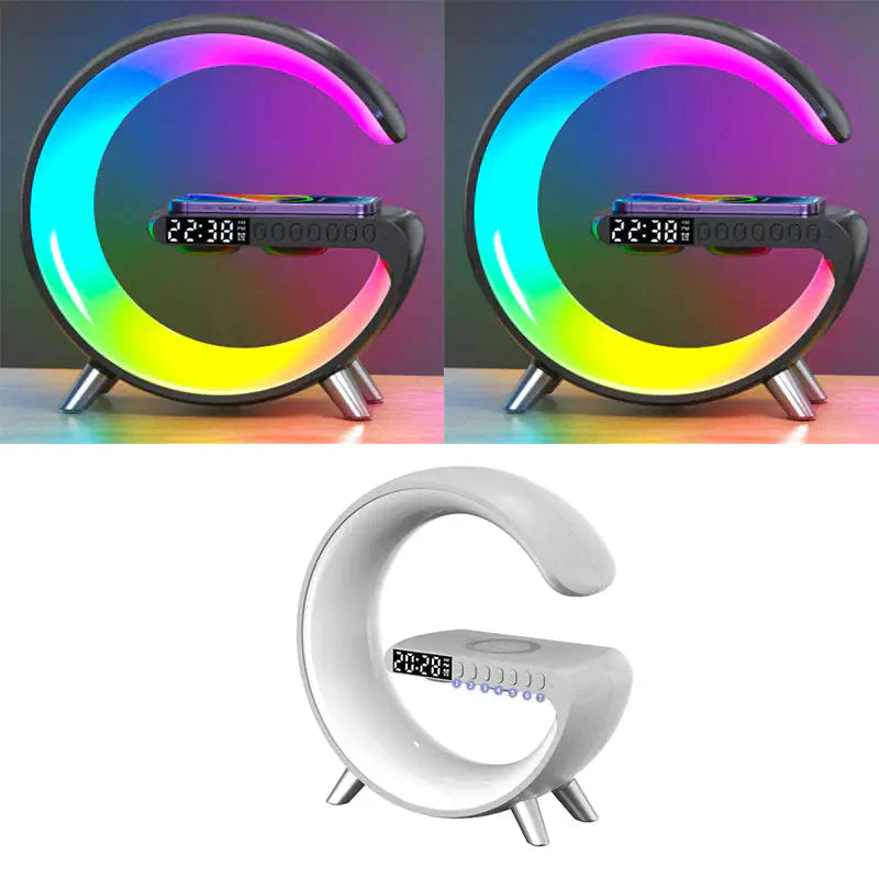 New Intelligent G Shaped LED Lamp Bluetooth Speake Wireless Charger Atmosphere Lamp App Control For Bedroom Home Decor Anti Spier