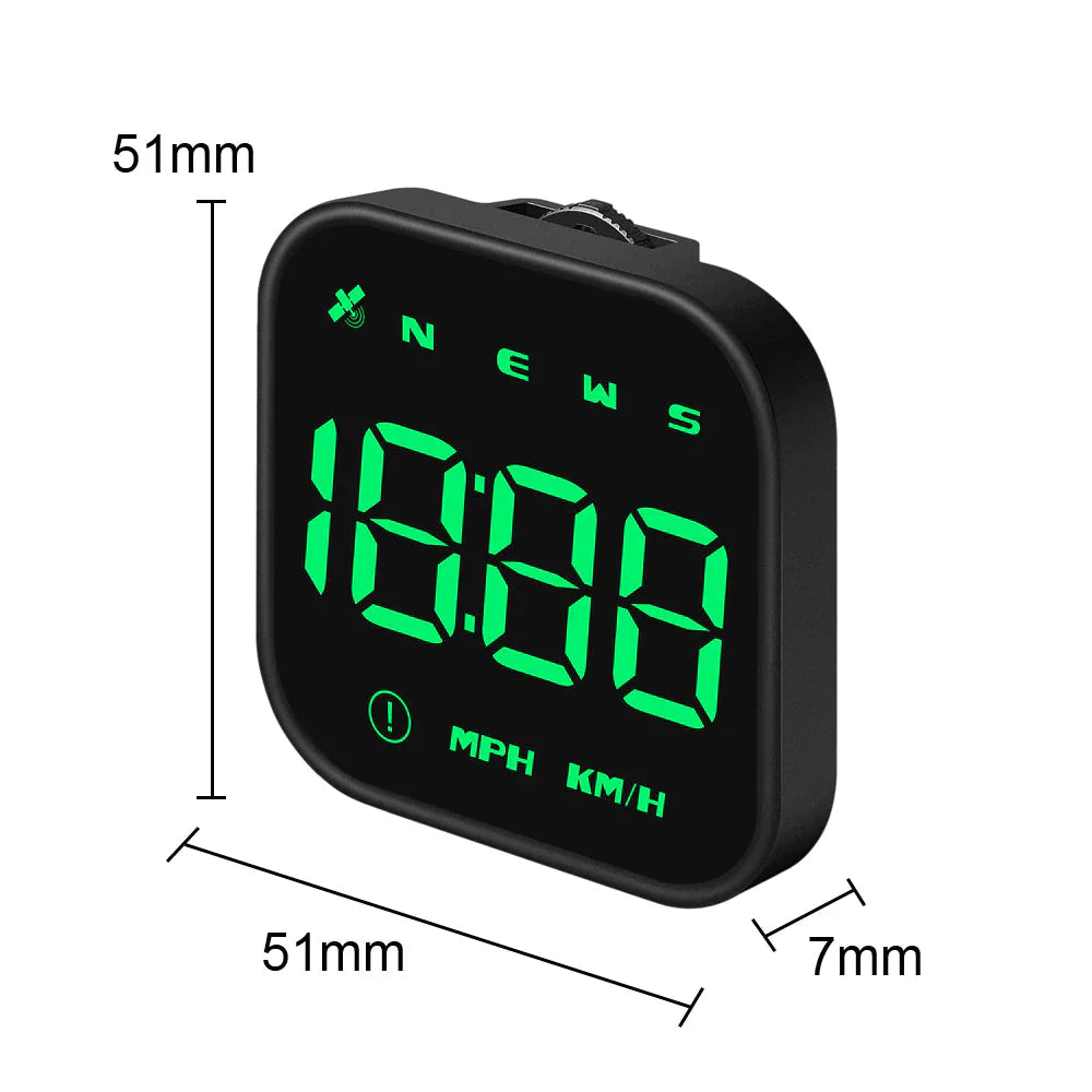 Digital Car HUD GPS Speedometer Head Up Display MPH KMH Compass Overspeed Alarm Anti Spier