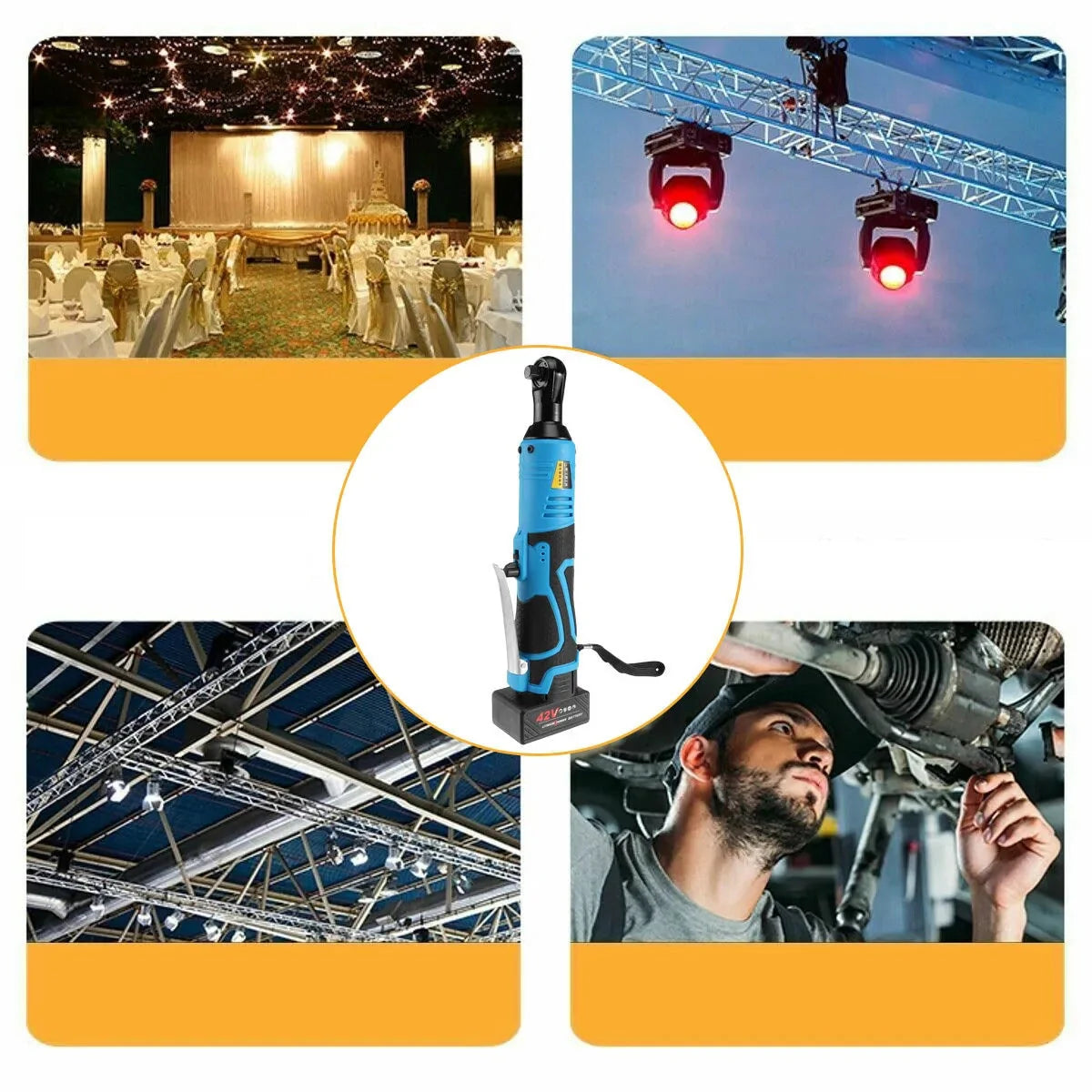 Electric Wrench 3/8" Cordless Ratchet 42V Anti Spier