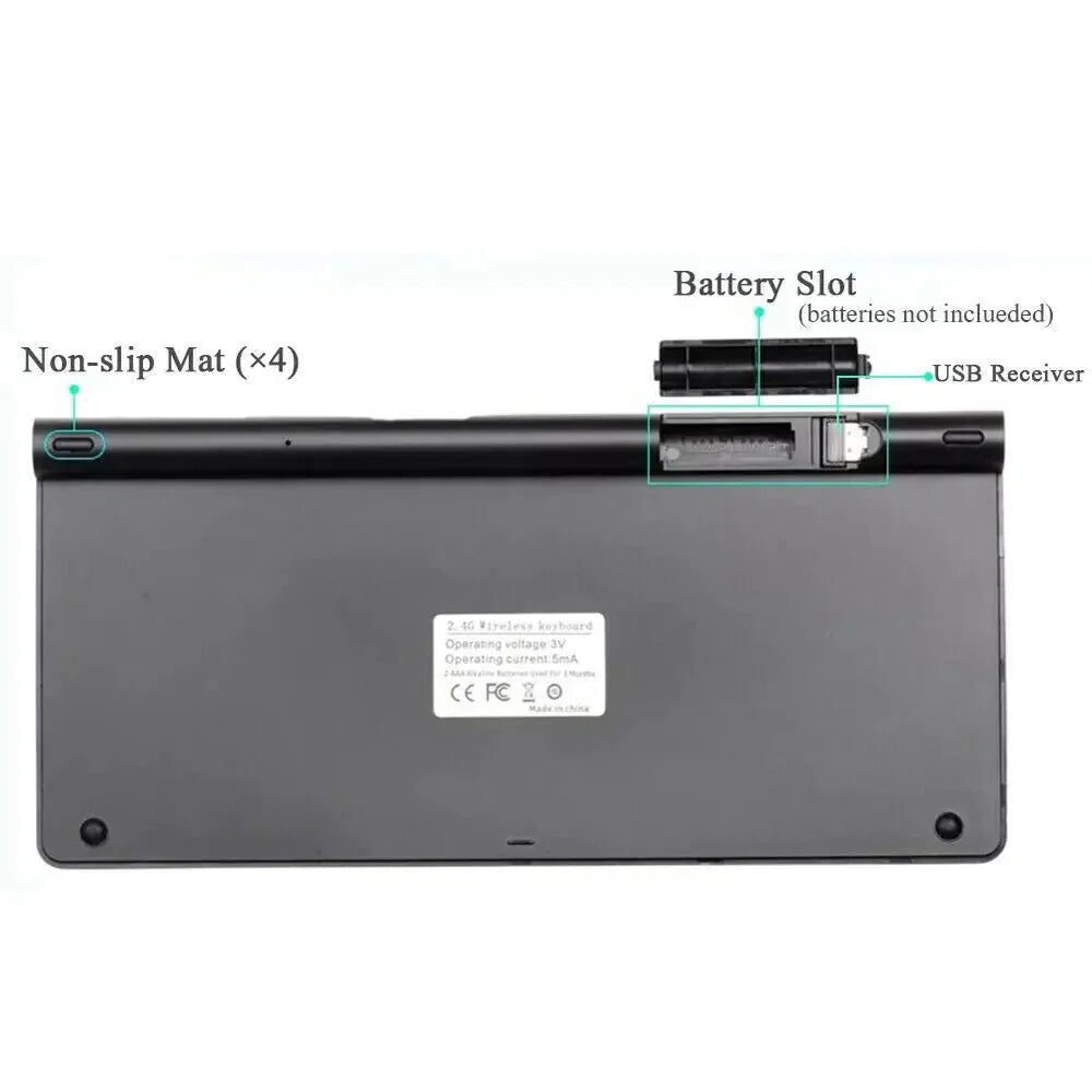 Mini Wireless Keyboard And Mouse Set Waterproof 2.4G For Mac Apple PC Computer Anti Spier