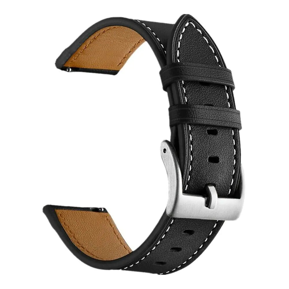 18mm 20mm 22mm Classic Genuine Leather Watch Band Strap Quick Release Wristband - Anti Spier 