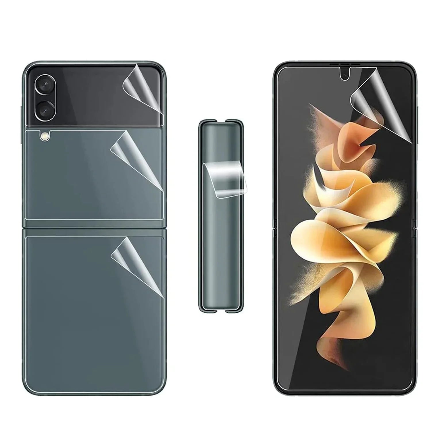 For Samsung Galaxy Z Flip 3 5G Soft Hydrogel Screen Protector Film/HD Lens Cover Anti Spier