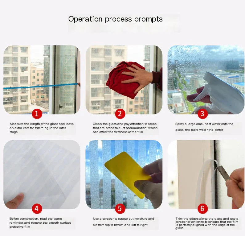 Static Cling Window Film - Frosted 3D Decorative Vinyl Anti Spier