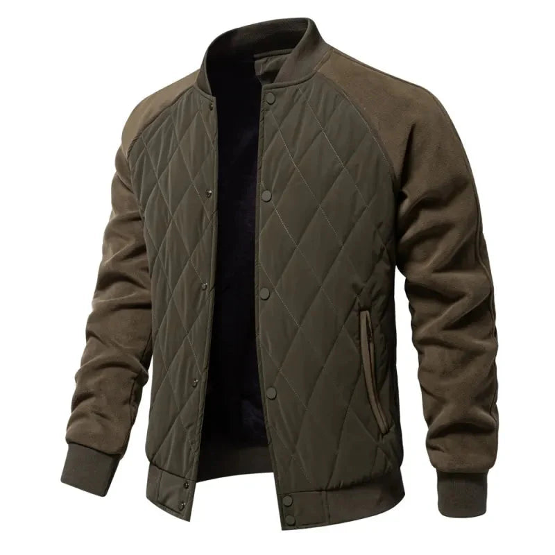 Mens Patchwork Thick Fleece Lined Jacket Anti Spier
