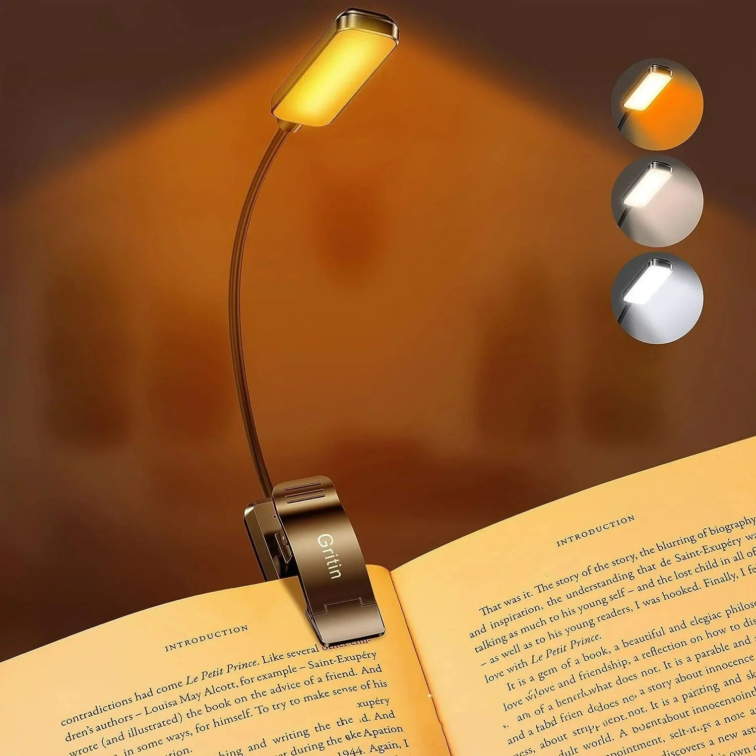 Minimalist LED Rechargeable Book Light Anti Spier