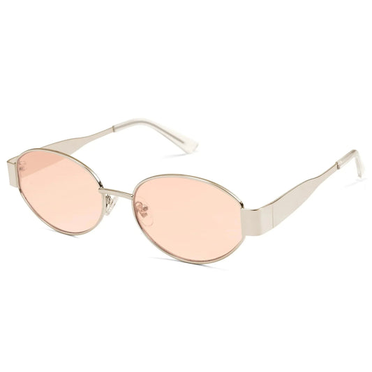 SOJOS Retro Oval Sunglasses for Women Men Trendy Sun Glasses Classic Shades UV400 Protection SJ1217 Light Gold/Light Brown Anti Spier