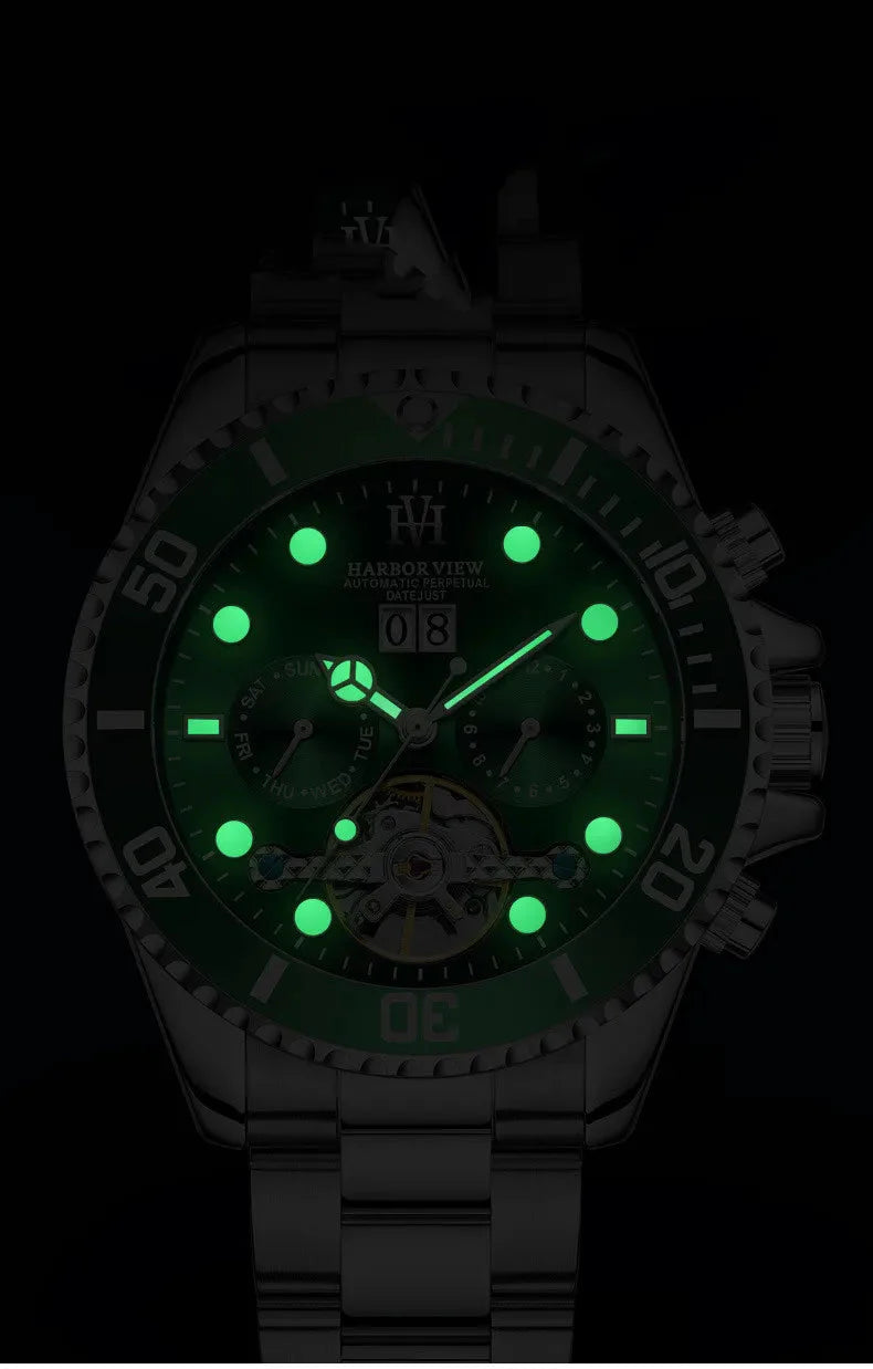 ARBOR VIEW Tourbillon Green Mechanical Watch Anti Spier