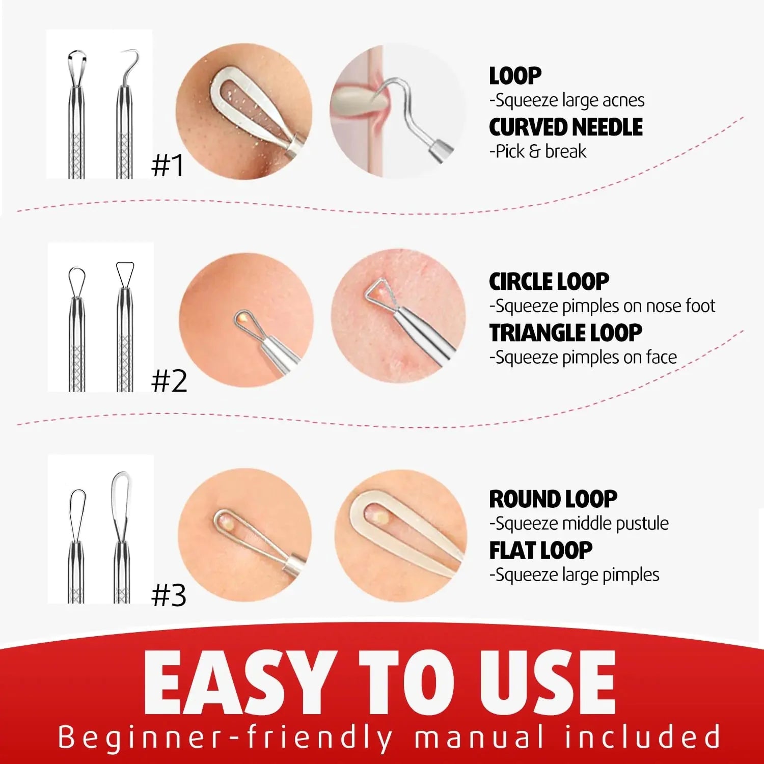 Cbiumpro Blackhead Remover Tools, Pimple Popper Tool Kit, Blackhead Extractor Tool, Zit Popper Tool, Professional Pimple Extractor Tool for Blackhead, Acne, Whitehead, Comedone on Nose - with Case Pimple Popper Tools 6 Pack - Cool Black Anti Spier