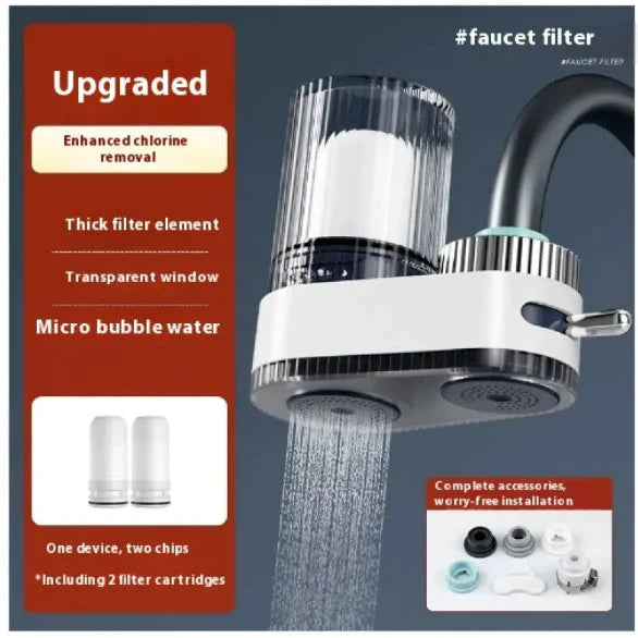 Installation-Free Faucet Water Purifier with Dual Output Anti Spier