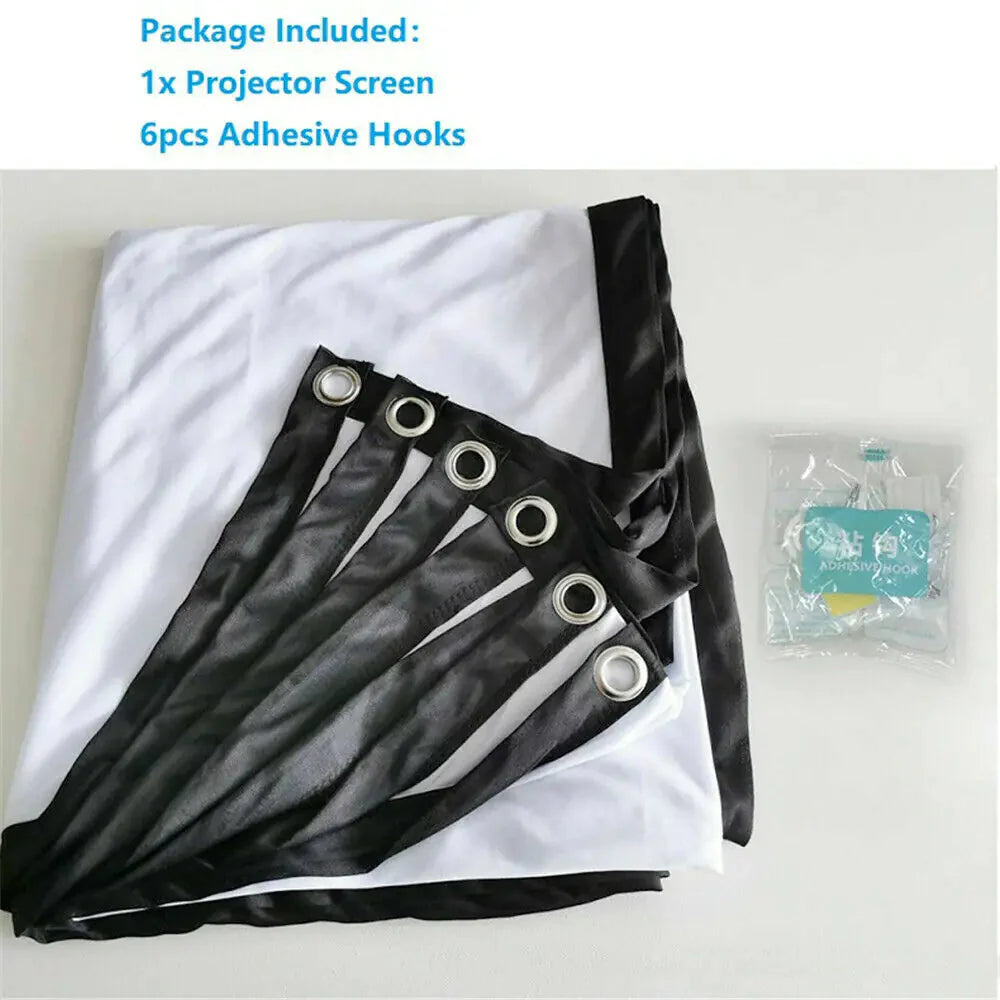 Portable Foldable Projector Screen 16:9 HD Outdoor Home Cinema Theater 3D Movie Anti Spier