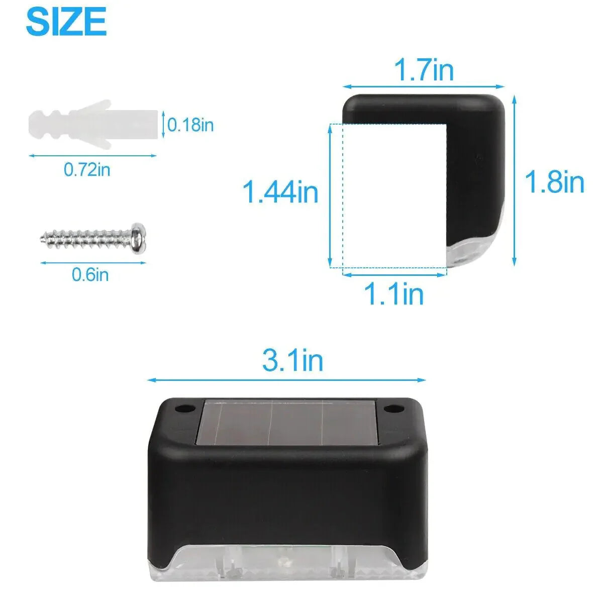 8 Pack New Solar Deck Lights Outdoor Waterproof LED Steps Lamps For Stairs Fence Anti Spier