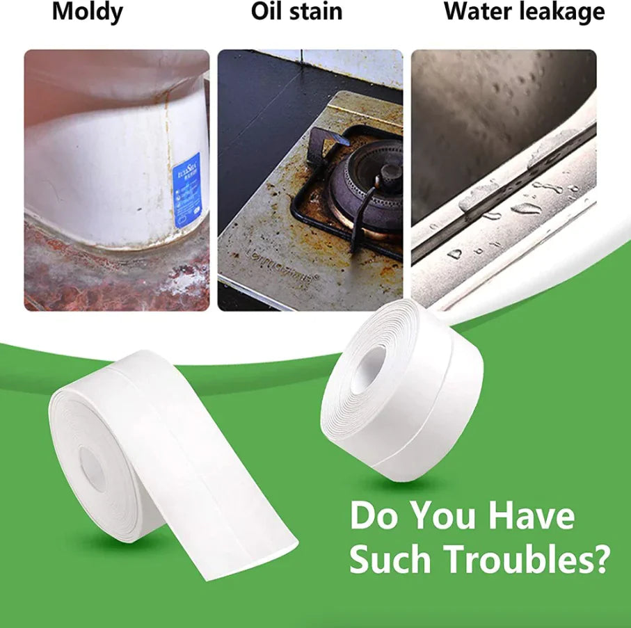 10.5FT PVC Self Adhesive Caulk Sealing Strip Tape For Kitchen Wall Sink Toilet
