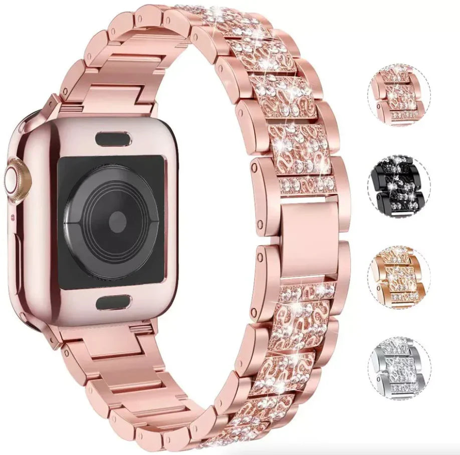 Crystal Bling Band Case iWatch Strap For Apple Watch Ultra Series 8 7 SE 6 5 4 3 - Anti Spier 