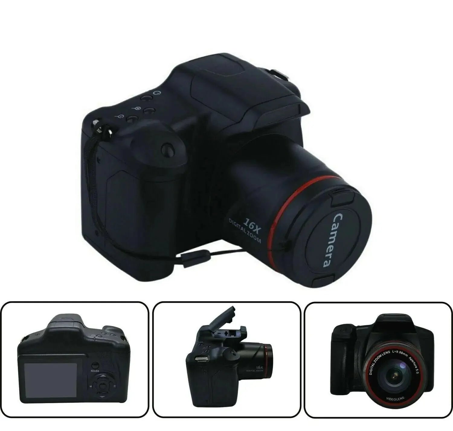 Digital Camera 3.0 Inch TFT LCD Screen 16X Zoom HD 16MP 1080P Anti-Shake Mic US Anti Spier