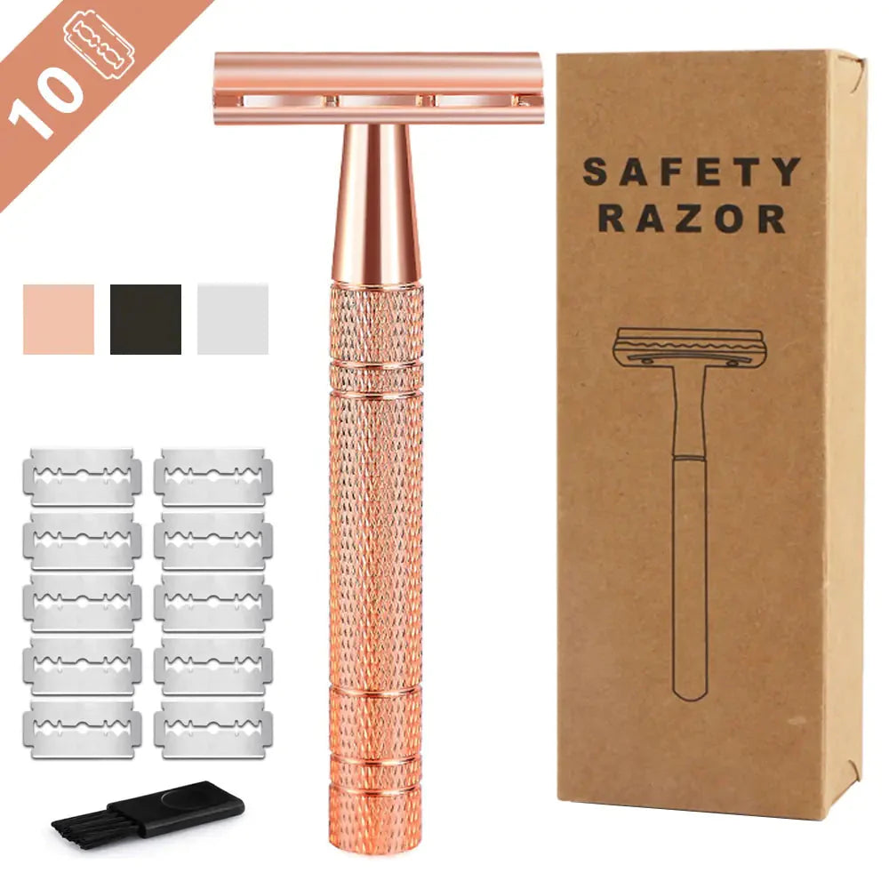 Rose Gold Double Edge Safety Razor Anti Spier