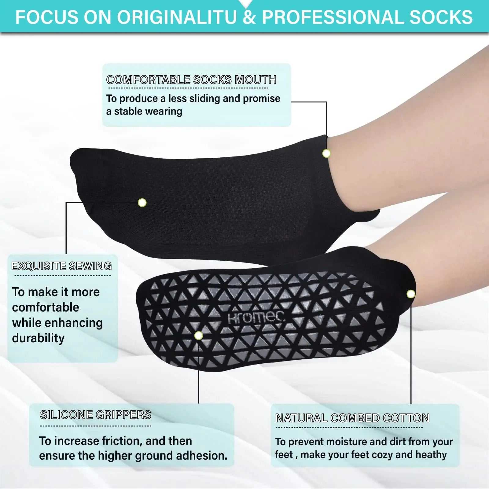 Non Slip Yoga Socks with Grips for Pilates, Ballet, Barre, Barefoot, Hospital Anti Skid Socks for Women and Men Small 6 Pairs-2 Black/2 Dark Gray /2 Gray Anti Spier