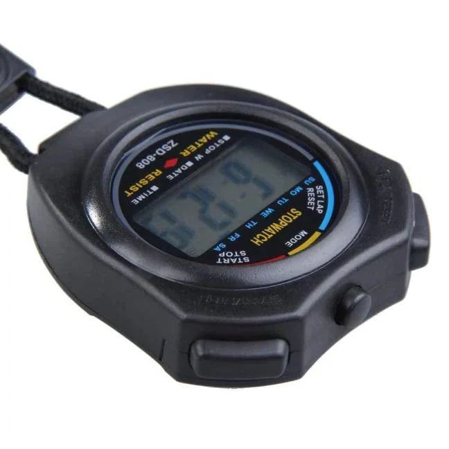 2PCS SET Digital Stopwatch Sports Counter Chronograph Date Timer Odometer Watch Anti Spier