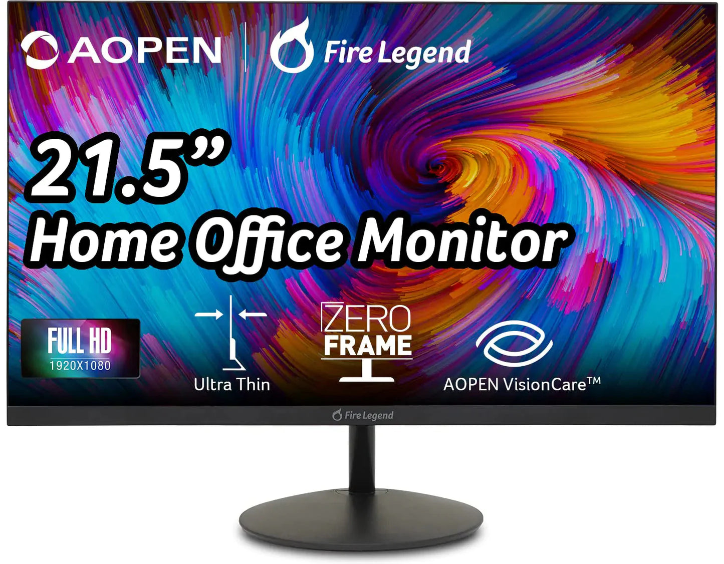 AOPEN 22SA2Q Hbi 21.5" Full HD (1920 x 1080) Zero-Frame Gaming Office Monitor | AMD FreeSync Technology | Ultra-Thin Stylish Design | Up to 100Hz | 1ms (TVR) | Low Blue Light | Tilt | HDMI & VGA Ports Anti Spier