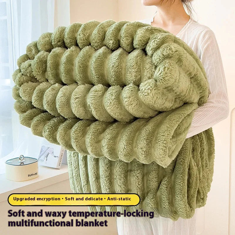 Faux Rabbit Fur Velvet Blanket Anti Spier