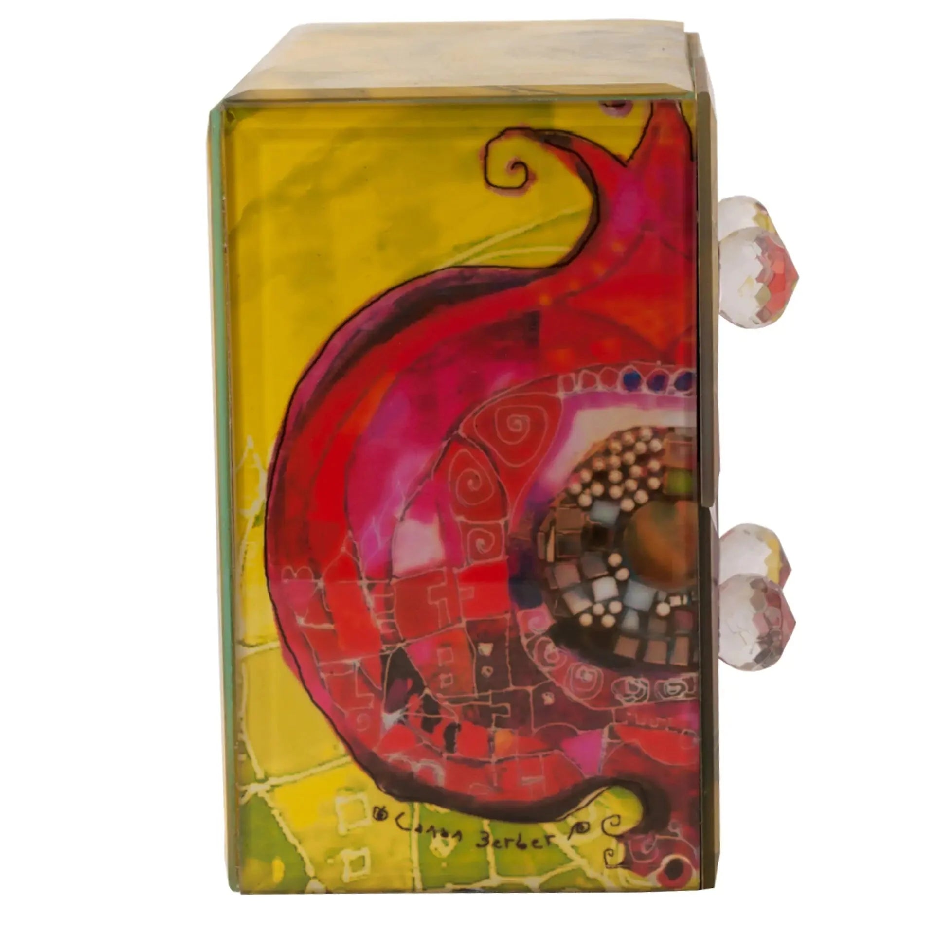 Biggdesign Glass Jewelry Box with 4 Drawers Anti Spier