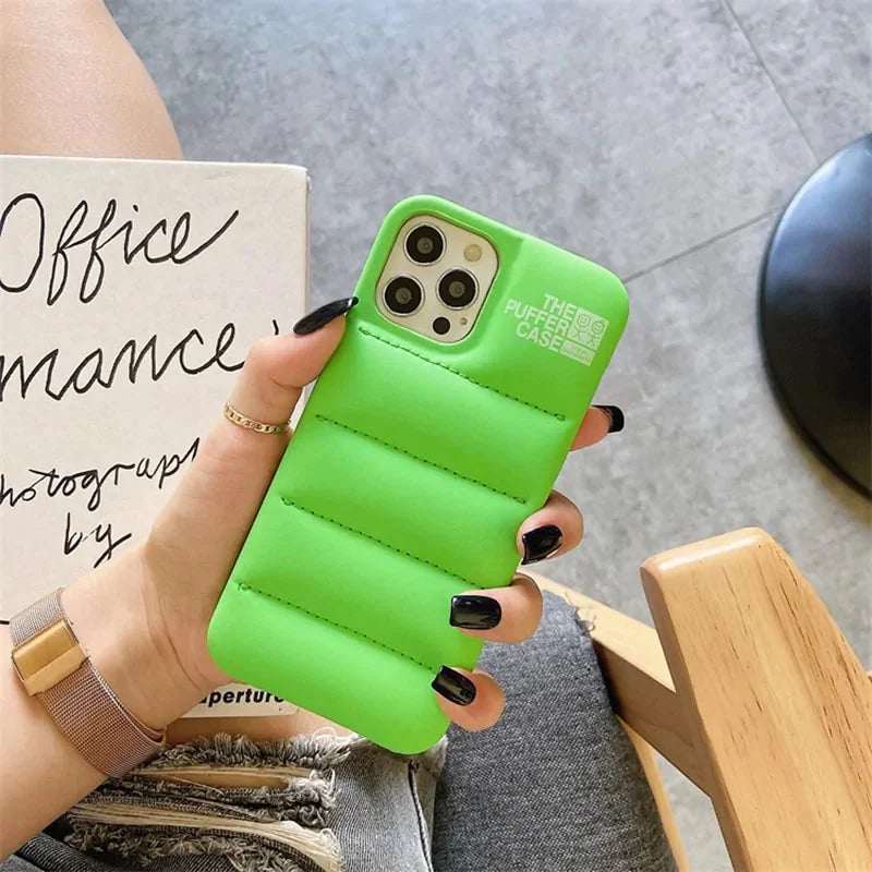 Fashion Brand Down Jacket Phone Case For iPhone Anti Spier
