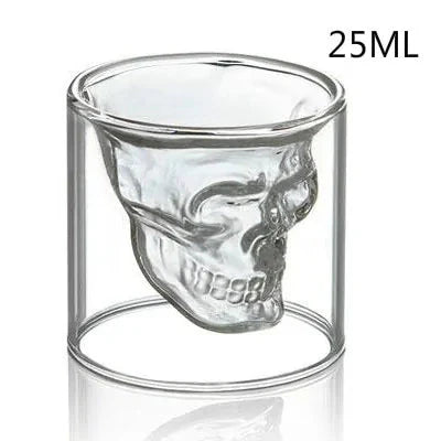 Double Layered Glass Skull Coffee Mug Anti Spier