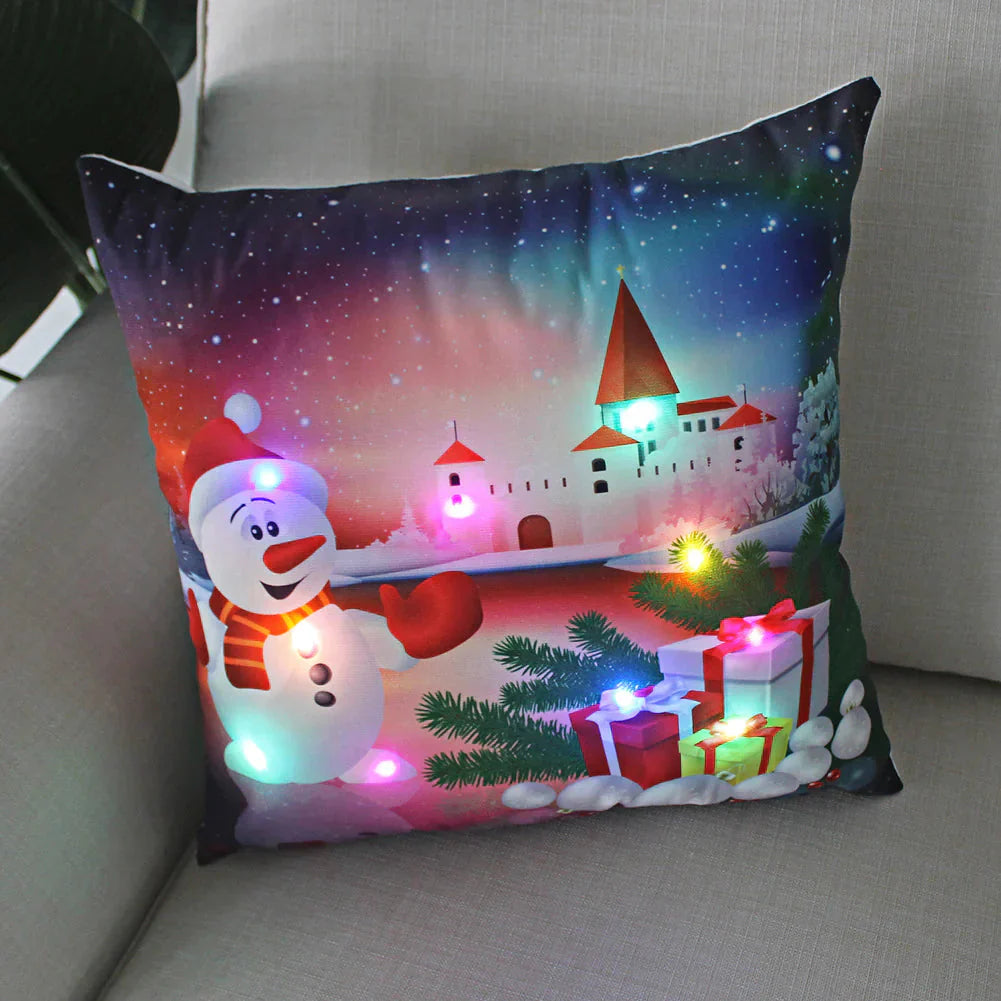 Super Soft Plush Christmas LED Lantern Pillowcase Anti Spier