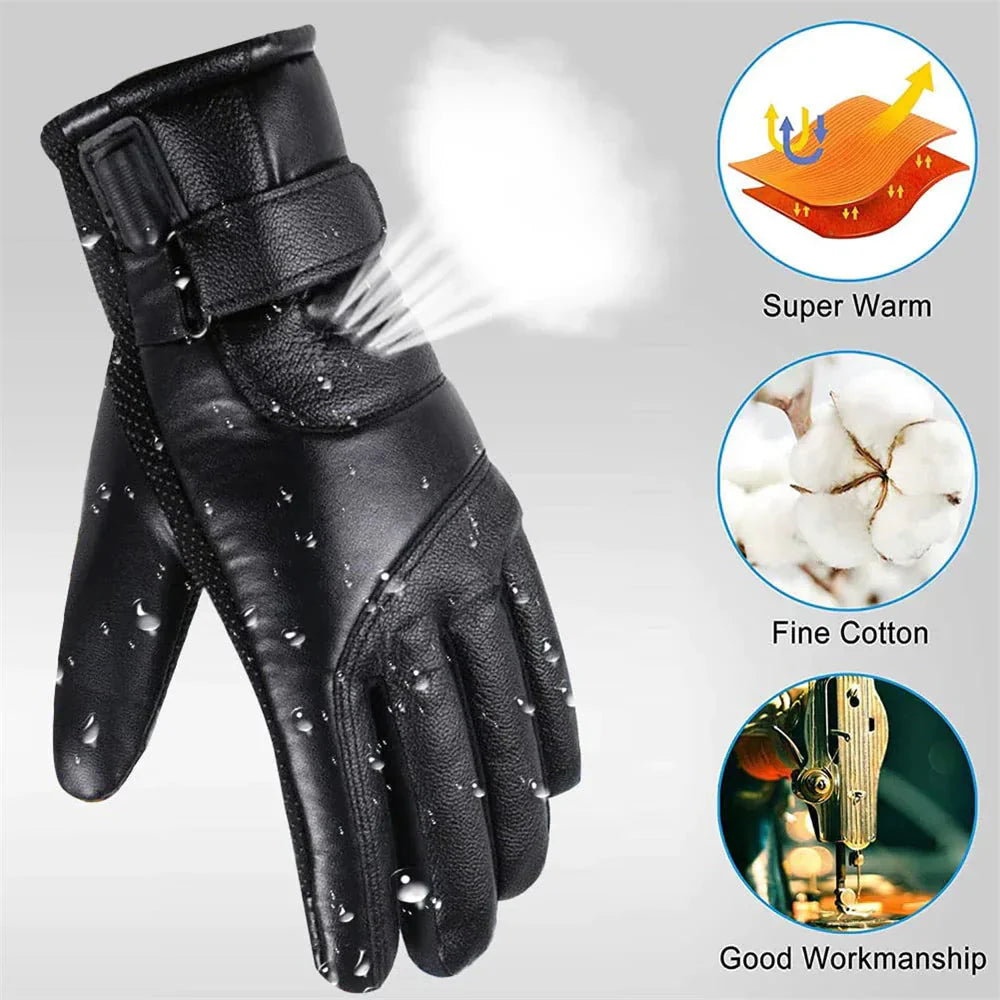 Electric USB Heated Gloves Winter Warming Thermal Ski Snow Hand Warm Windproof Anti Spier