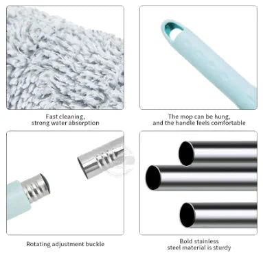 360 Hands-Free Microfiber Floor Mop Anti Spier