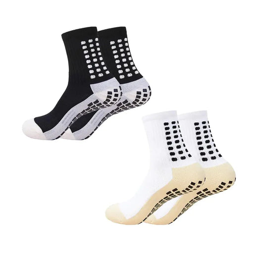 Men's Socks Soccer Non Skid Ball Socks Anti Slip Non Slip Pads for Football Basketball Sports Socks,4 Pair 6-11 1black1white Anti Spier