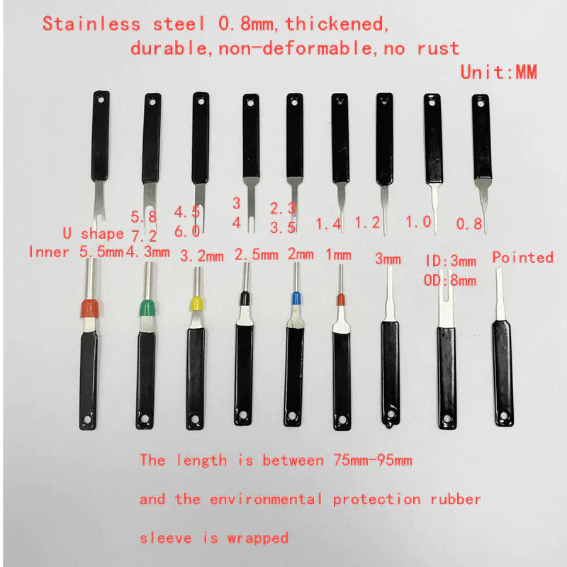 18Pcs Heavy Duty Thick Car Terminal Removal Kit Wire Connector Pin Release Tool Anti Spier