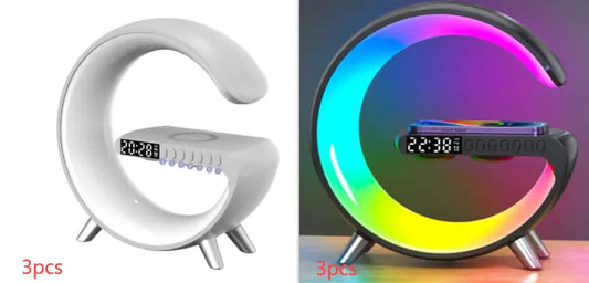 New Intelligent G Shaped LED Lamp Bluetooth Speake Wireless Charger Atmosphere Lamp App Control For Bedroom Home Decor Anti Spier