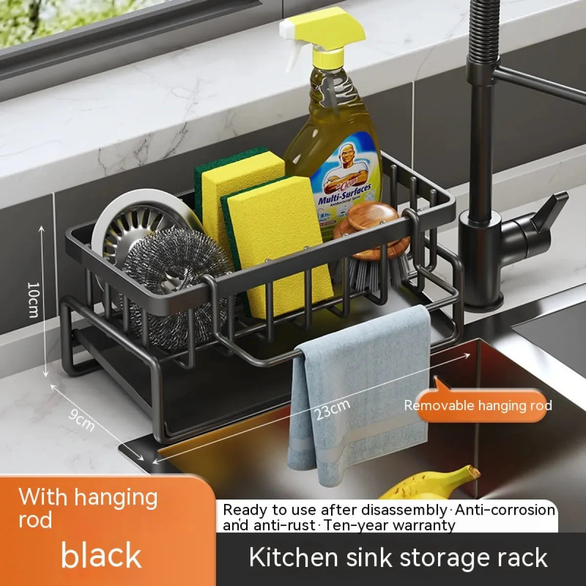 Multi-Functional Kitchen Sink Storage & Drainage Rack Anti Spier
