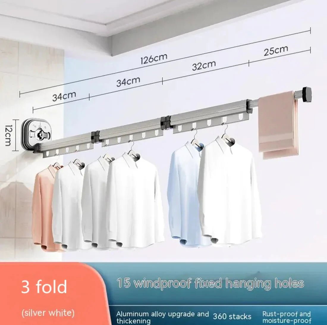 Retractable Aluminum Suction Cup Clothes Hanger Anti Spier