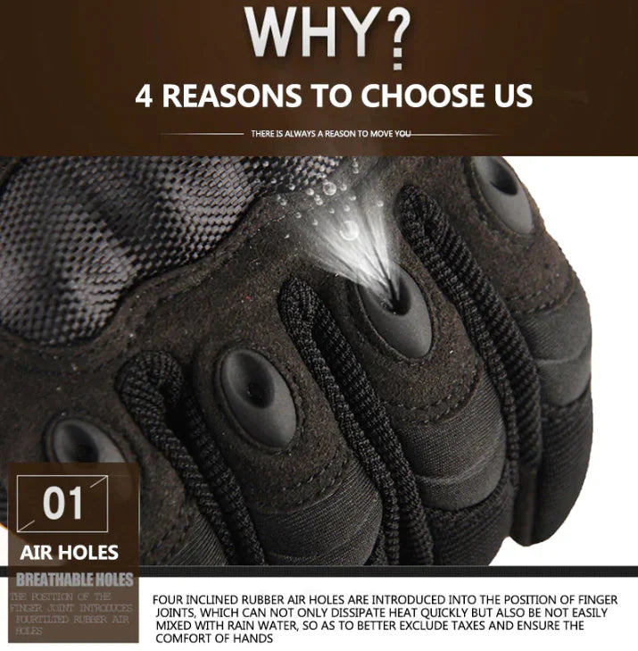 Tactical Motorcycle Motocross Full Finger Gloves Motorbike Riding Racing Mittens Anti Spier