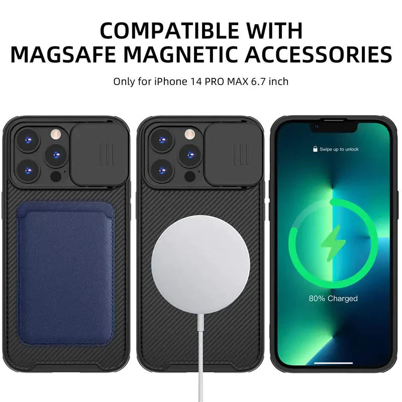 Slide Camera Lens Magsafe Charging Case Anti Spier