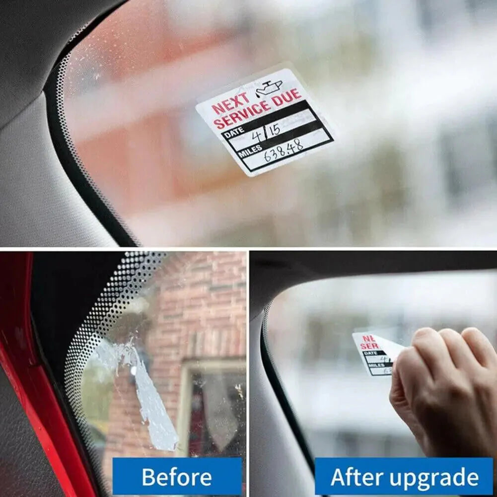 300 Oil Change Service Reminder Stickers Clear Window Lite Sticker Pack 2"x2" US Anti Spier