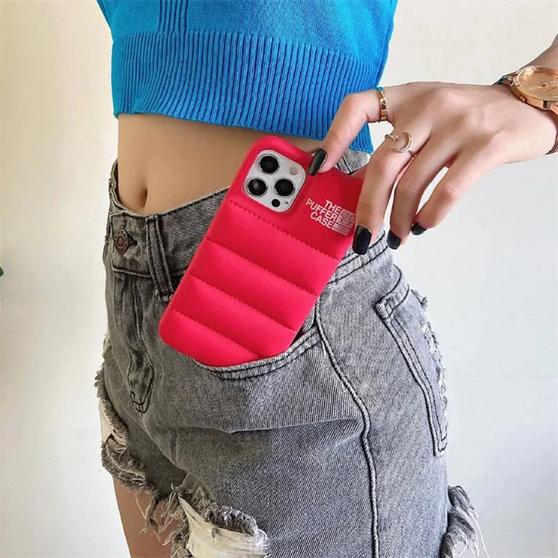 Fashion Brand Down Jacket Phone Case For iPhone Anti Spier