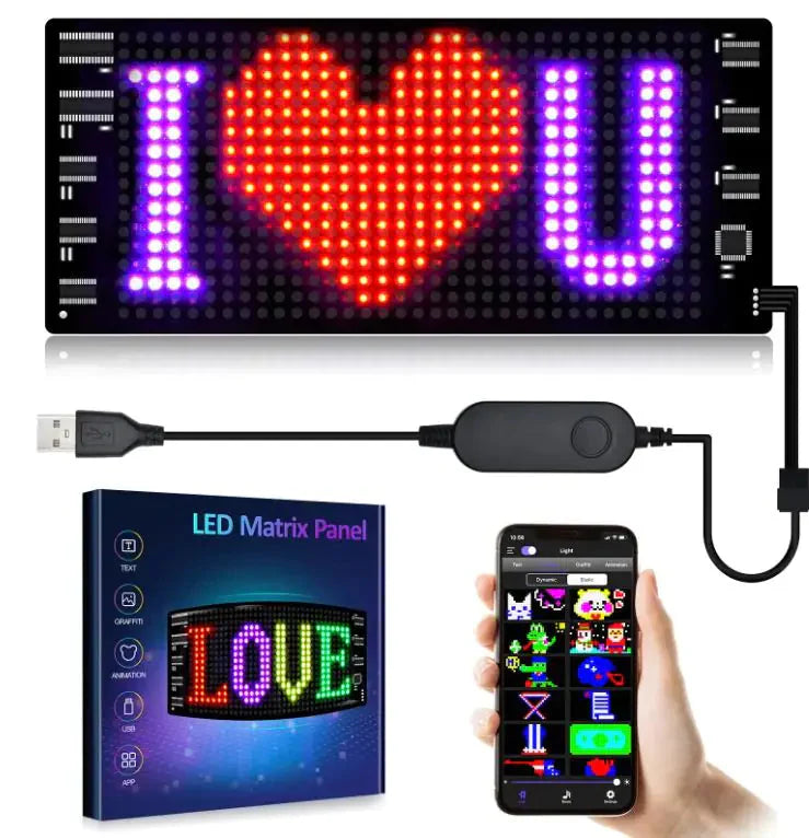 Programmable Car LED Sign LED Full-color Advertising Screen Ultra-thin Display Screen Custom Text Pattern Animation Display Car Anti Spier