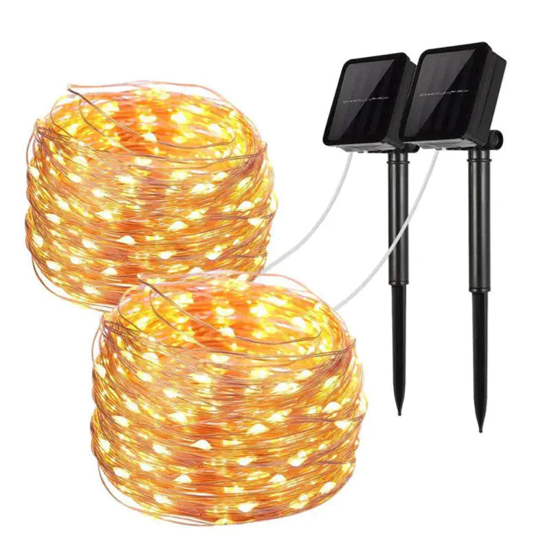 Mini Fiery 100 Lights Shine Like Firebugs With Solar Power 2/ Pak Anti Spier