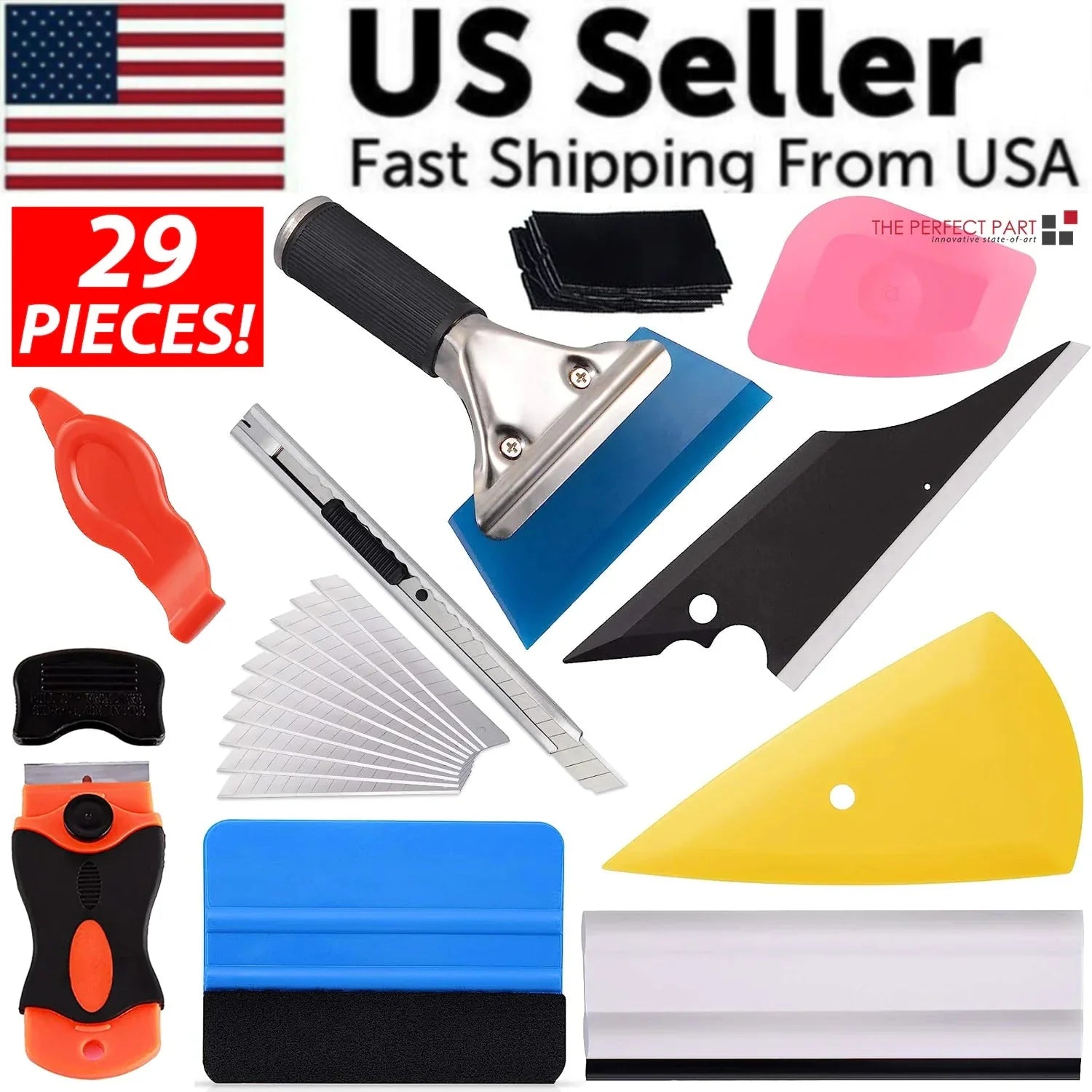 29 PCS Window Tint Tools Kit Car Auto Film Tinting Scraper Squeegee Installation Anti Spier