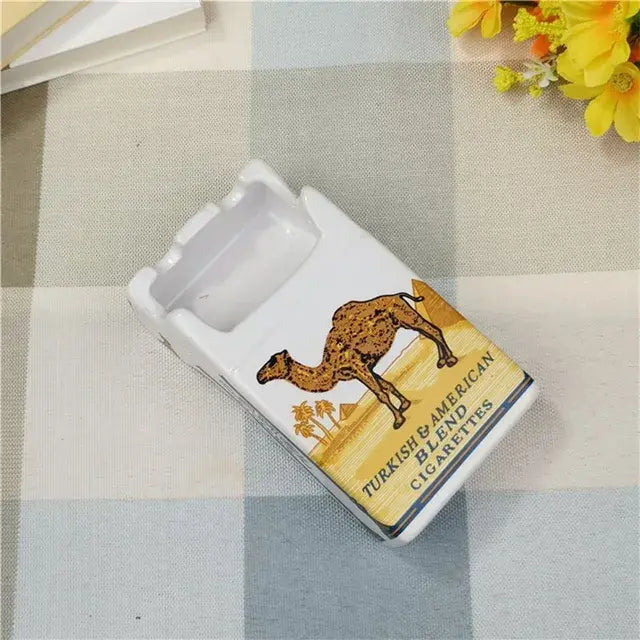Retro Ceramic Cigarette Case Ashtray Anti Spier