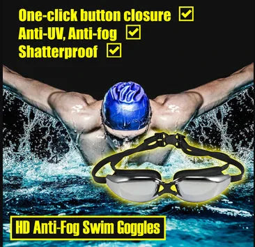 HD Anti - Fog Swim Goggles Anti Spier