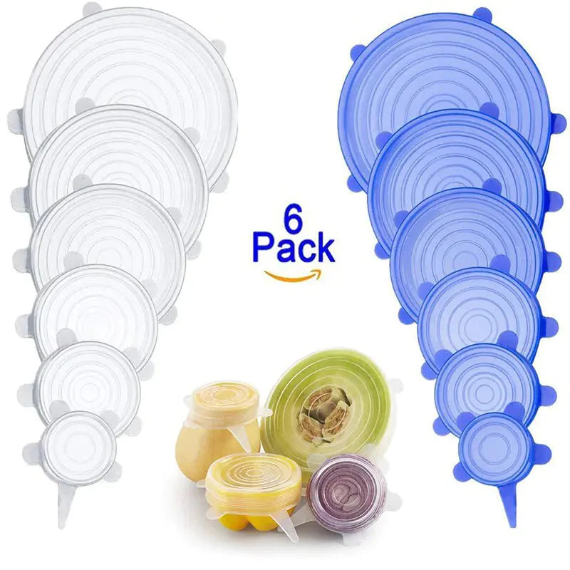 Silicone Stretch Lids Reusable Airtight Food Wrap Covers Anti Spier