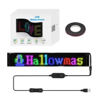 LED Scrolling Sign USB 5V Bluetooth App Control Customizable Car Display Anti Spier