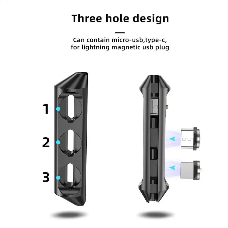 3 in 1 Magnetic Cable Plugs Case Anti Spier